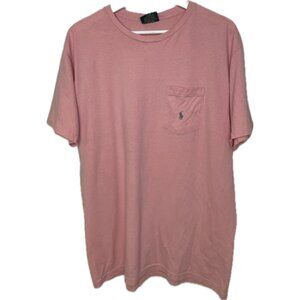 Vintage Polo Country Ralph Lauren Shirt Pony Pocket M USA Single Stitch Pink